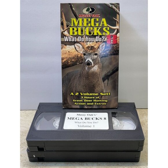 Mega Bucks 8 VHS Deer Hunting Mossy Oak What Do You Do? 3 Hours 24 Hunts - Picture 3 of 7